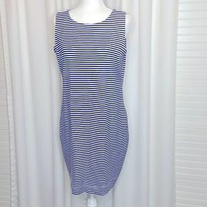 Lulu B Navy and White Striped Cooling Comfort Dress  Sz Lg